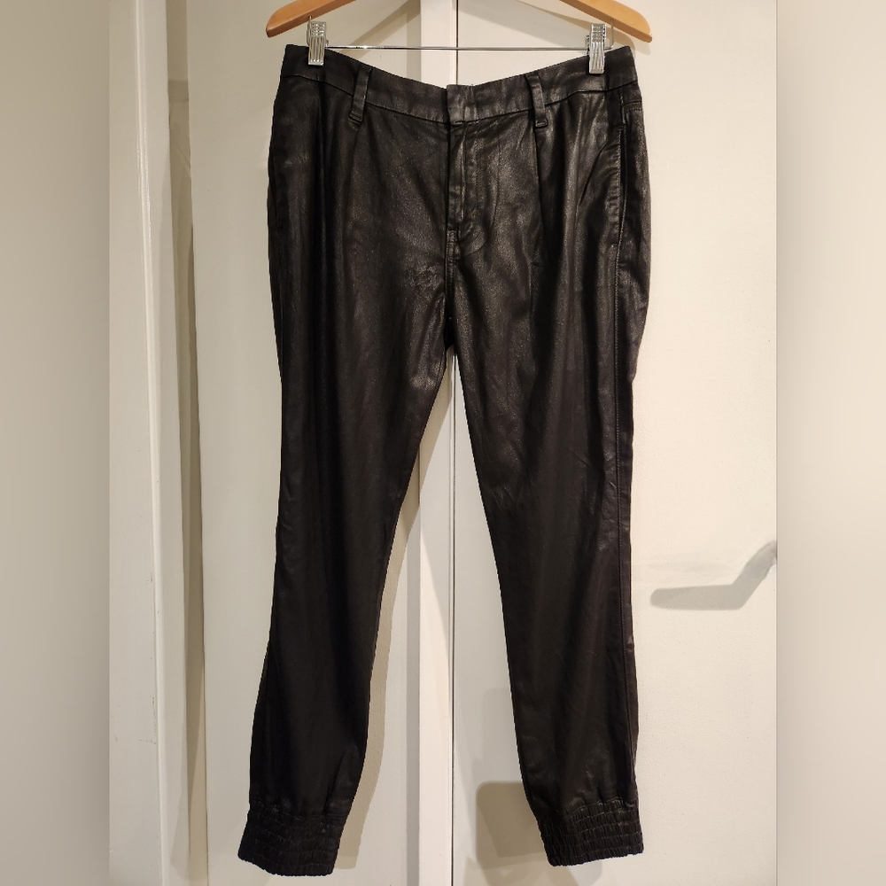 7 For All Mankind Joggers with Sheen, Black, Size US 28